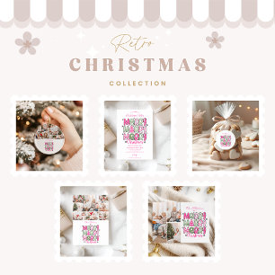 Pink Green Whimsical Christmas Invitation