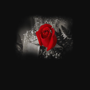 Elegant Red Rose Black and White Wedding Invitation