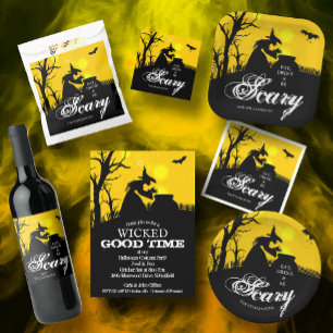 Wicked Witch Silhouette Halloween Return Address