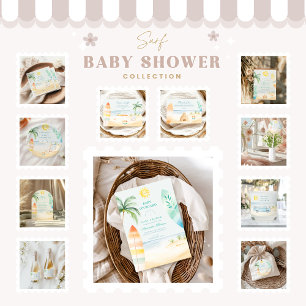 Baby on Board Beach Surf Baby Shower Note for Baby Enclosure Card