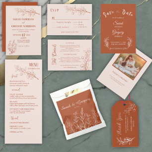 Floral Boho Terracotta "In Lieu of Gifts" Cards