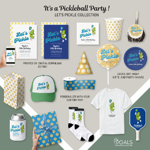 Funny Pickleball Party Cartoon Pickle Playing Napkin