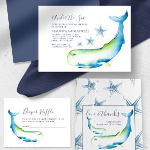 Whale Boy Baby Shower All in One Invitation