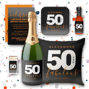 Modern Girly Orange 50 and Fabulous Cushion
