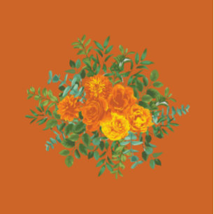 Orange Rust Fall Peony Rose Floral Wedding Invitation