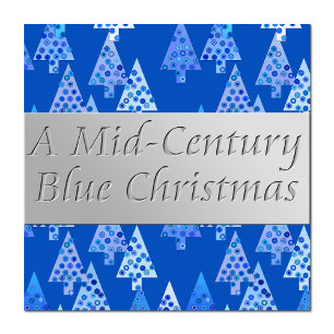 Blue stars modern Christmas trees Holiday Postcard