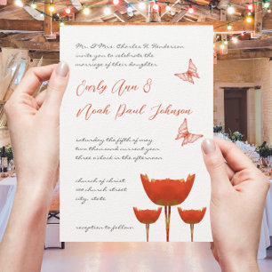 Orange Poppies Wedding Invitation