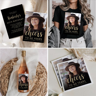 Custom Photo Cheers 60th Birthday Party Tri-Blend Shirt