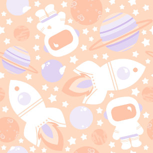 Space Girls Birthday Party Wrapping Paper