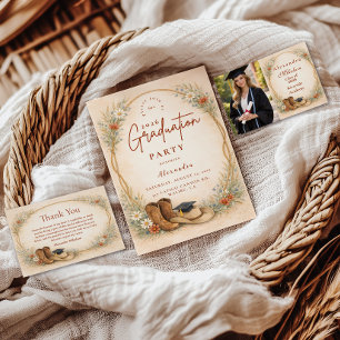 Country Wildflower Graduation Party Invitation