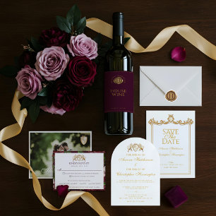 Royal Muse Mediaeval Fantasy Ornate Plum Wedding Save The Date