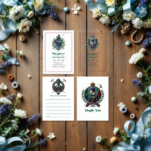 Equestrian Theme Preppy Polo Baby Shower Advice Card