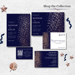 Romantic Navy Rose Gold Stardust