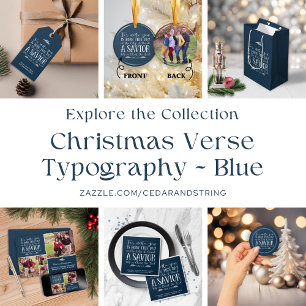 Rustic Blue Winter Holiday Pine Branches Address