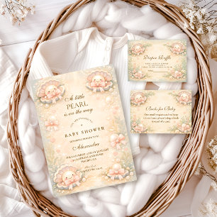 Whimsical Coastal Pearl Diapper Raffle Enclosure Card