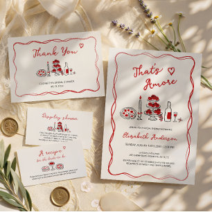 That’s Amore Hand Drawn Italian Red Bridal Shower Thank You Card