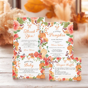 Fall Boho pumpkin floral diaper raffle baby shower Enclosure Card
