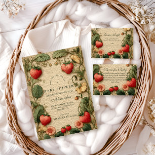 Strawberry Cottagecore Baby Shower Napkin