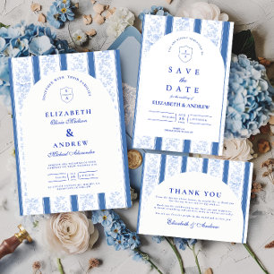 Classic Delft Blue Porcelain Wedding Invitation