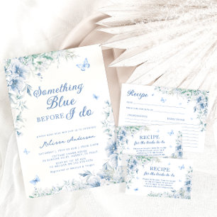 Blue and White Chinoiser Bridal Shower Recipe Card