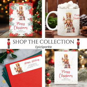 Festive Nutcracker Botanical Photo Christmas Holiday Card