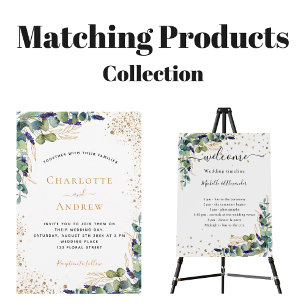 Eucalyptus greenery QR code RSVP wedding Invitation Postcard