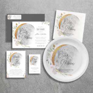 Diaper raffle boho floral moon baby shower enclosure card