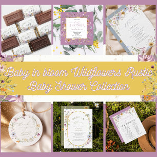 Baby in Bloom Chic Wildflowers Baby Shower Invitation