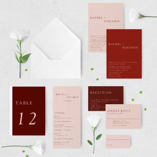 Modern Elegant Bohemian Terracotta Wedding  Invitation