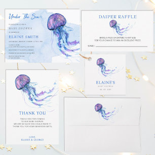Under the Sea Jellyfish Diaper Raffle Enclosure Card