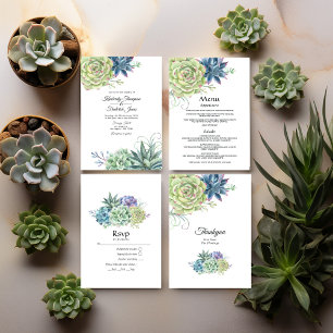 Desert Cactus Succulents Wedding Thank You Card