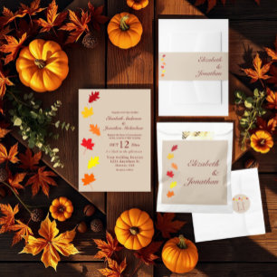 Fall Leaves Wedding Envelope