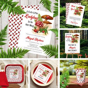 A Cute Little Ladybug Is On Her Way Baby Shower Invitation