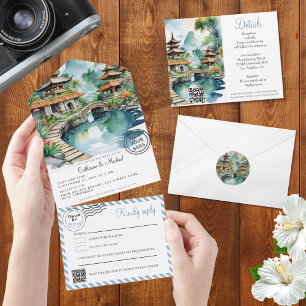 Bali Indonesia Wedding All In One Invitation