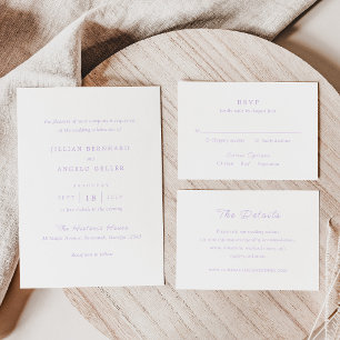 Timeless Lilac Classic Wedding Invitation