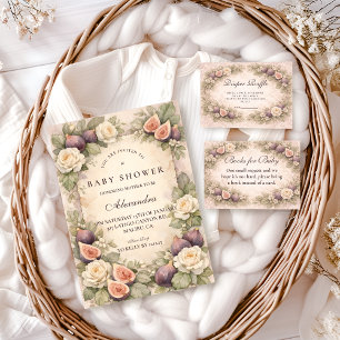 Soft Fig Garden Storybook Baby Shower Invitation