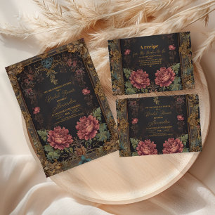 Photo Floral Victorian Gothic Bridal Shower Thank You Card