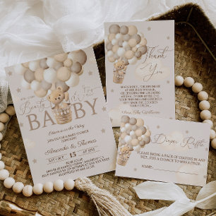 We Can Bearly Wait Bear Baby Shower Invitation