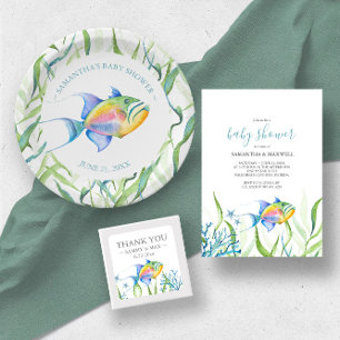 Tropical Fish Baby Shower All in One Invitation
