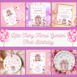 Floral Fairy Birthday 1st Fairy Thank You Classic Round Sticker