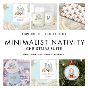 Away In A Manger Carol Mininalist Nativity Metal Tree Decoration