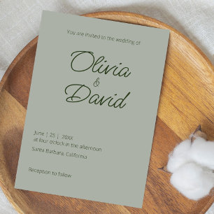 Elegant Minimalistic Sage Green Wedding Favour Box