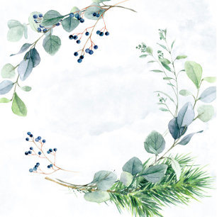 Dusty Blue Eucalyptus Bridesmaids Luncheon Invites