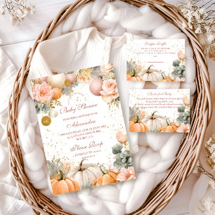 Rustic Pink Pumpkin Books for Baby  Enclosure Card