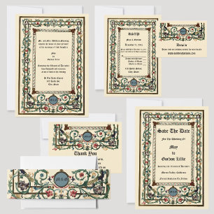 Vintage "Medieval" Illuminated Wedding Invitations