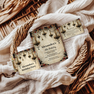 Gothic Chandelier Roses Birthday Invitation