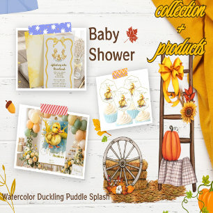 Watercolor Duckling Splash Gender Neutral  Classic Round Sticker