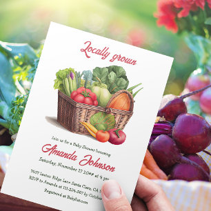 Farmer's Field Harvest Locally Grown Baby Shower Invitation