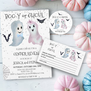 Halloween  Gender Reveal Predictions Ghosts  Enclosure Card