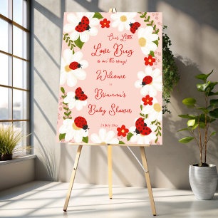 Love bug cute ladybug baby shower whimsical invitation